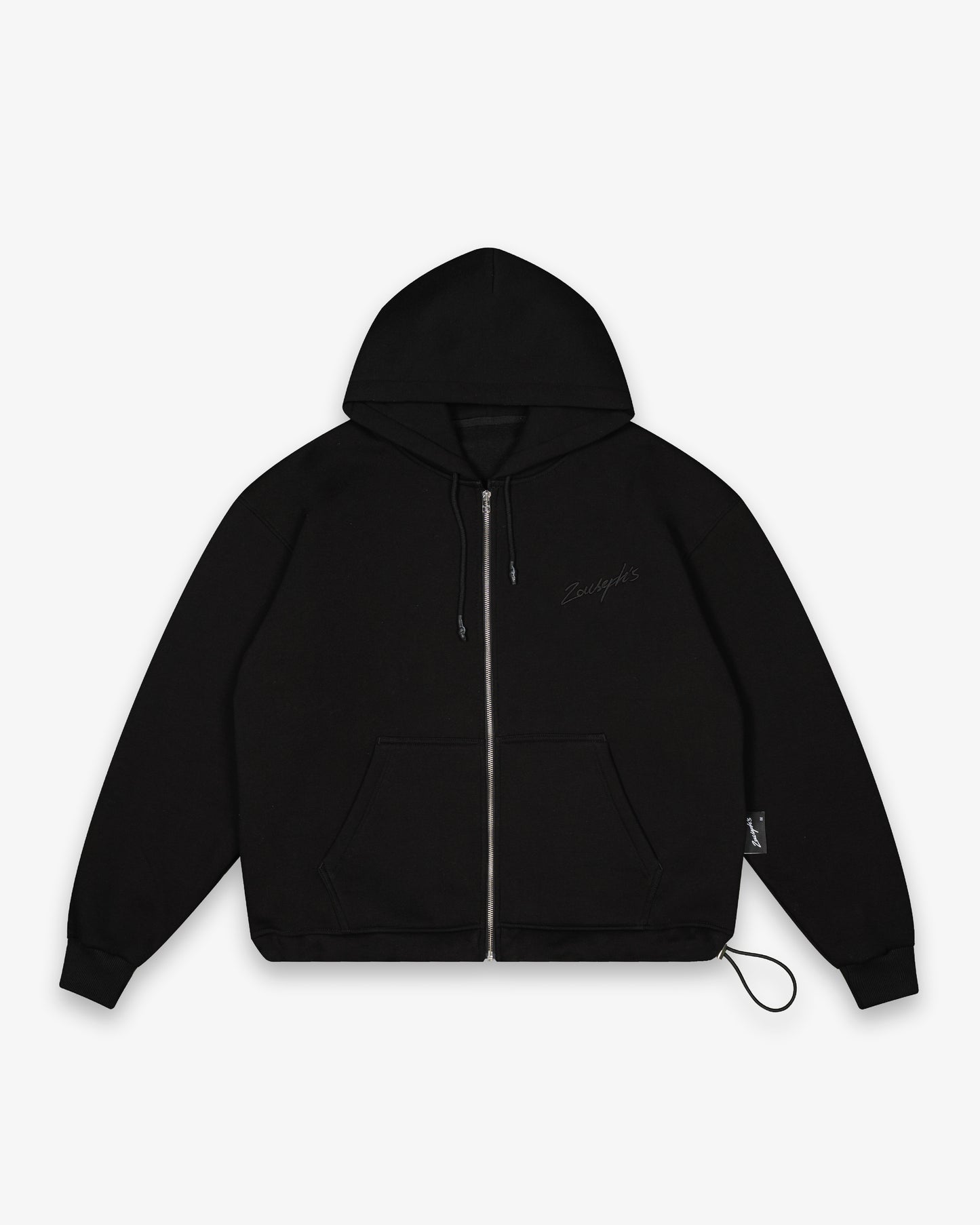 ZIPPER HOODIE - BLACK