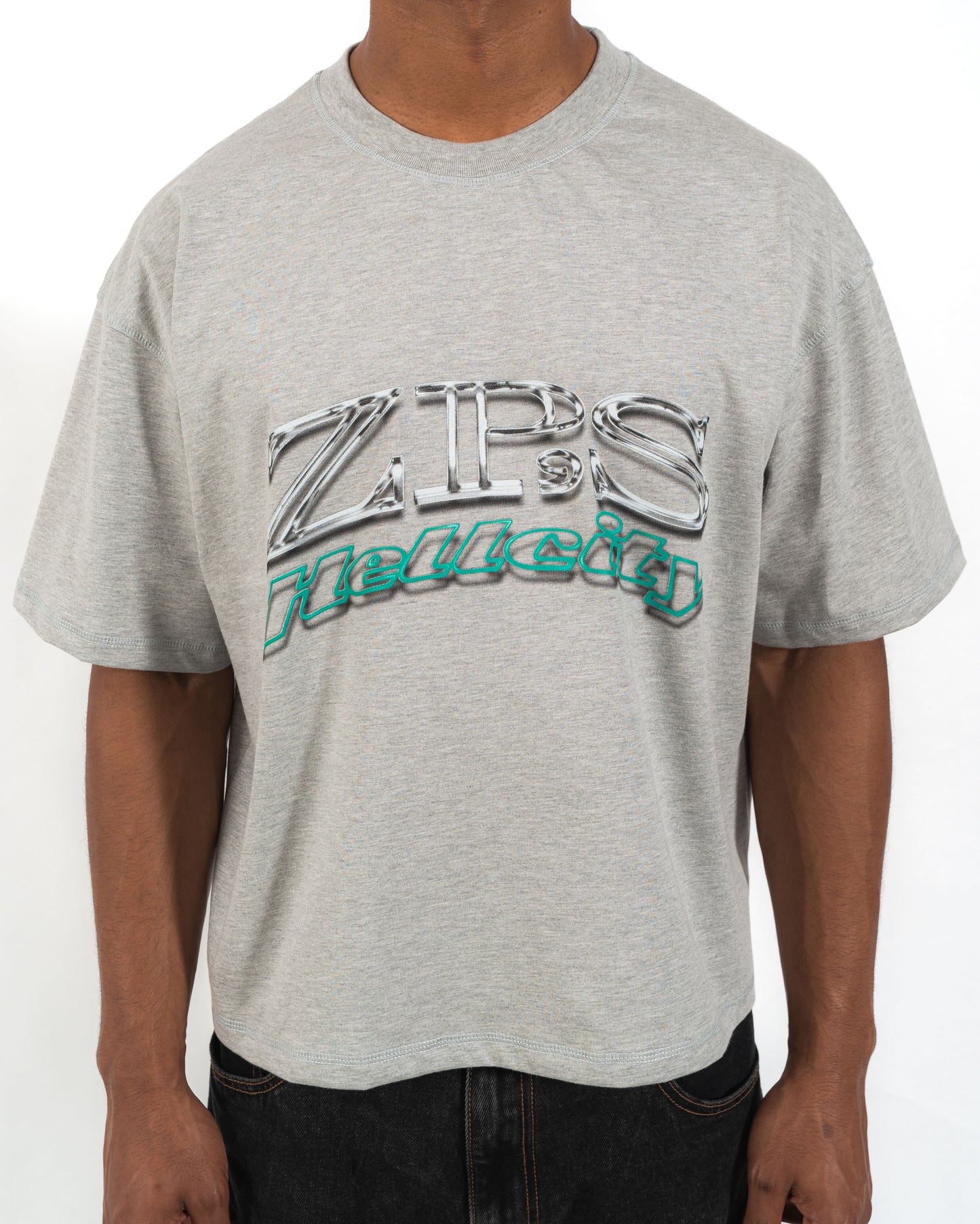 CROPPED T-SHIRT - GREY