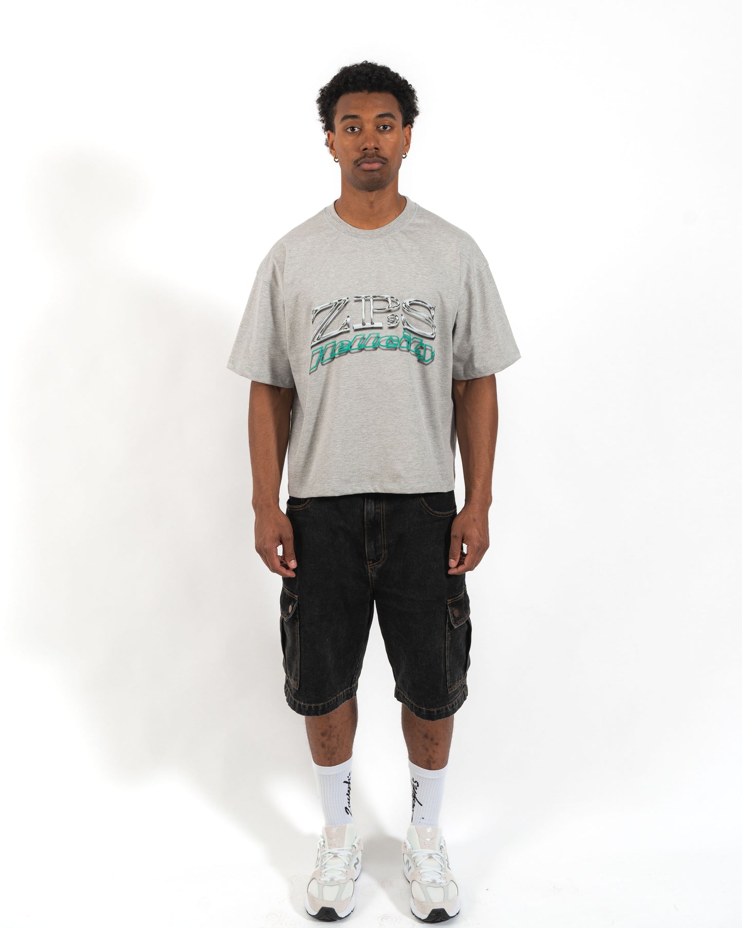 CROPPED T-SHIRT - GREY
