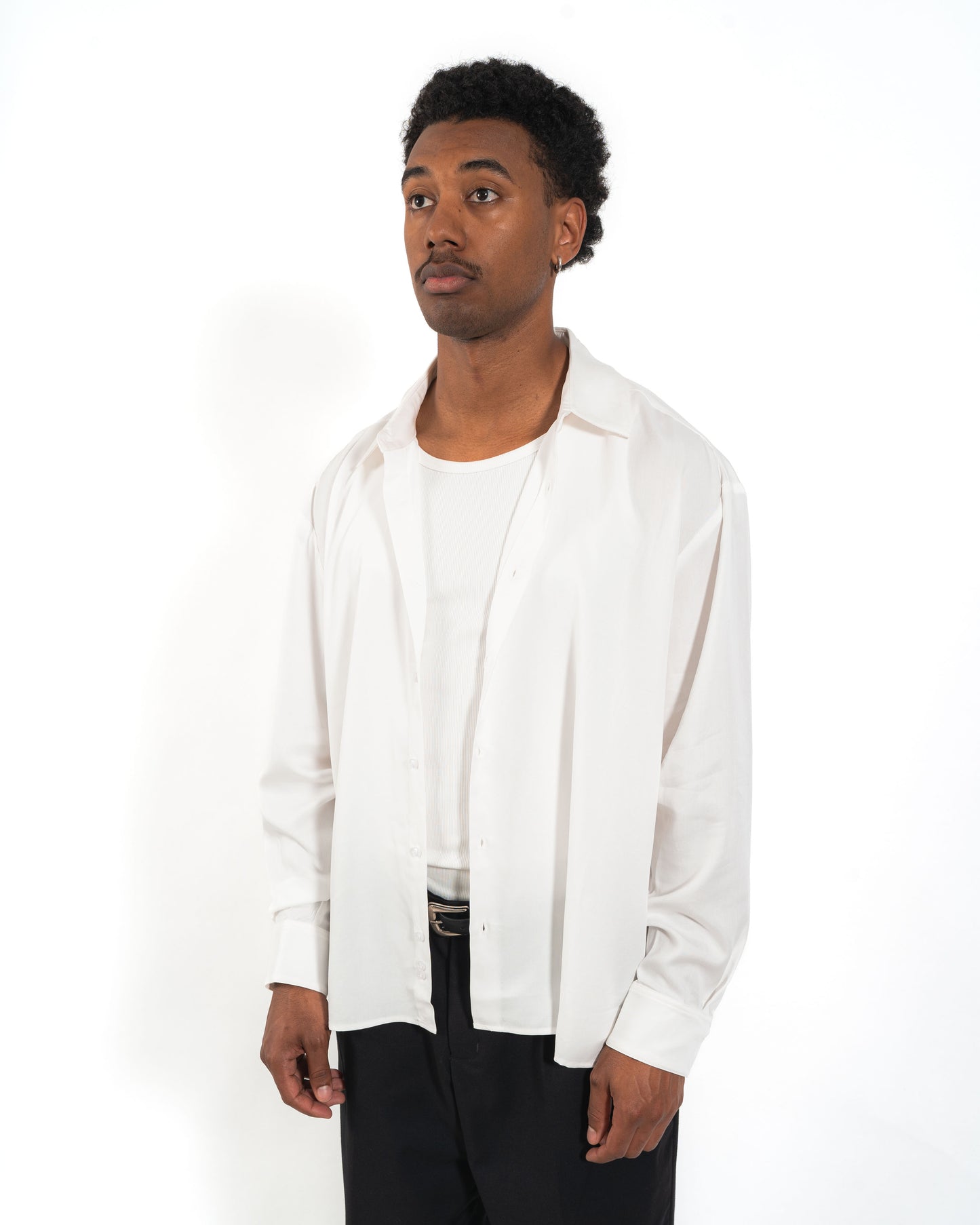DRAPE SHIRT - WHITE