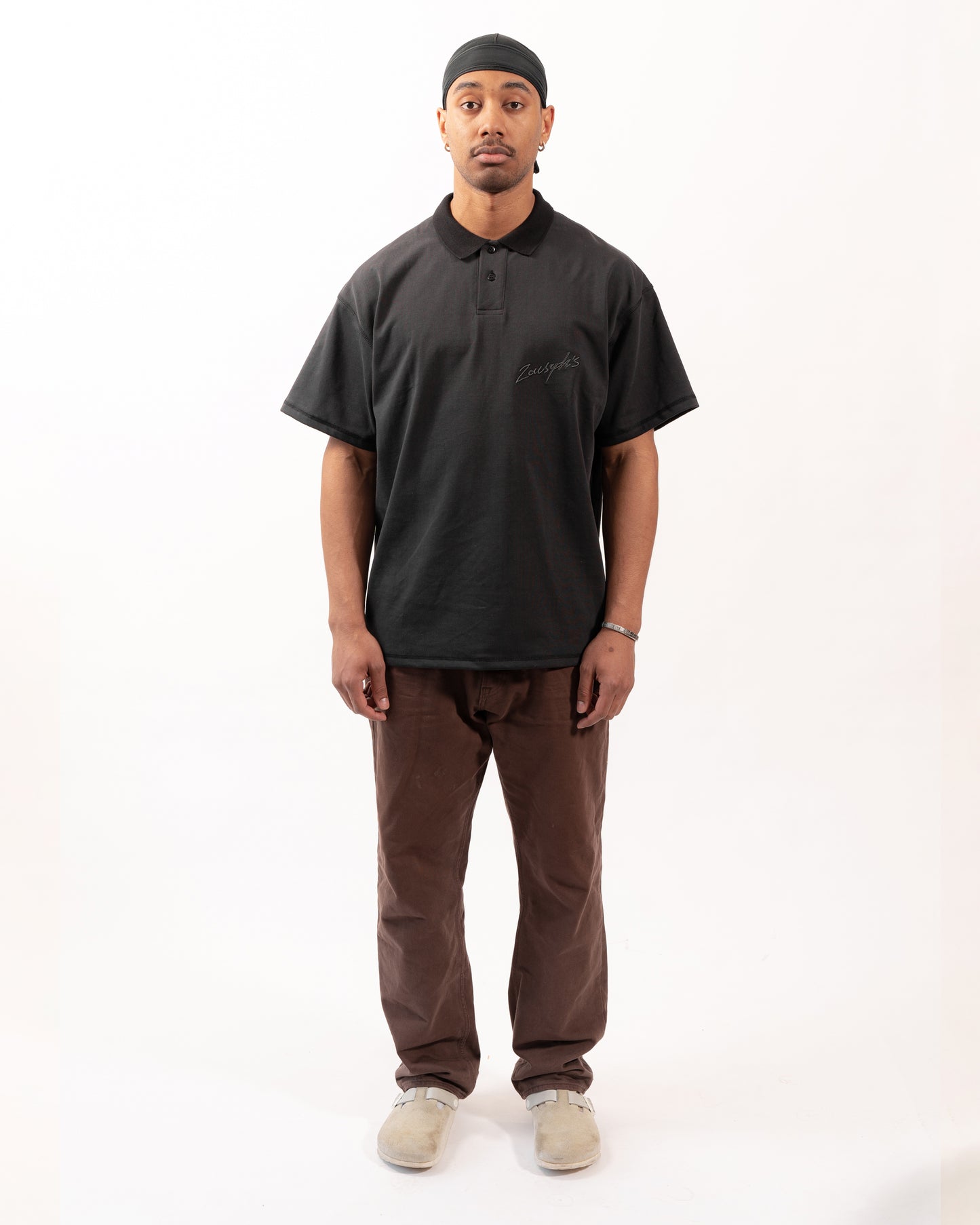 EMBROIDERED POLO - VINTAGE BLACK