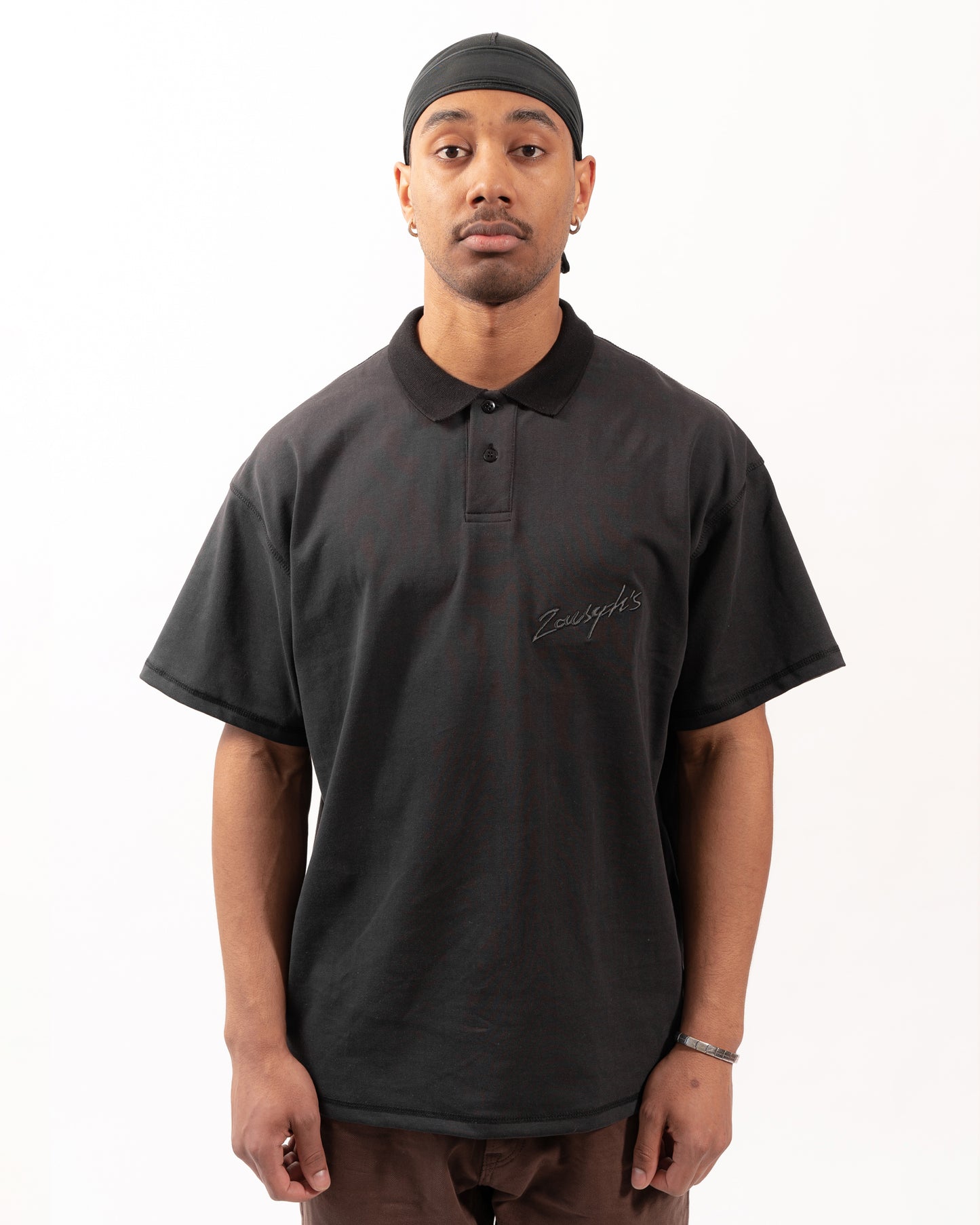 EMBROIDERED POLO - VINTAGE BLACK