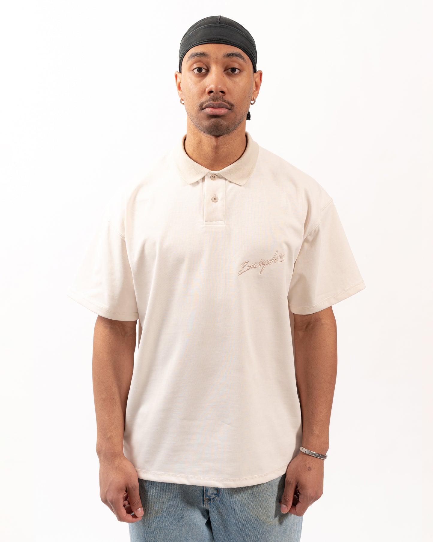 EMBROIDERED POLO - VINTAGE WHITE