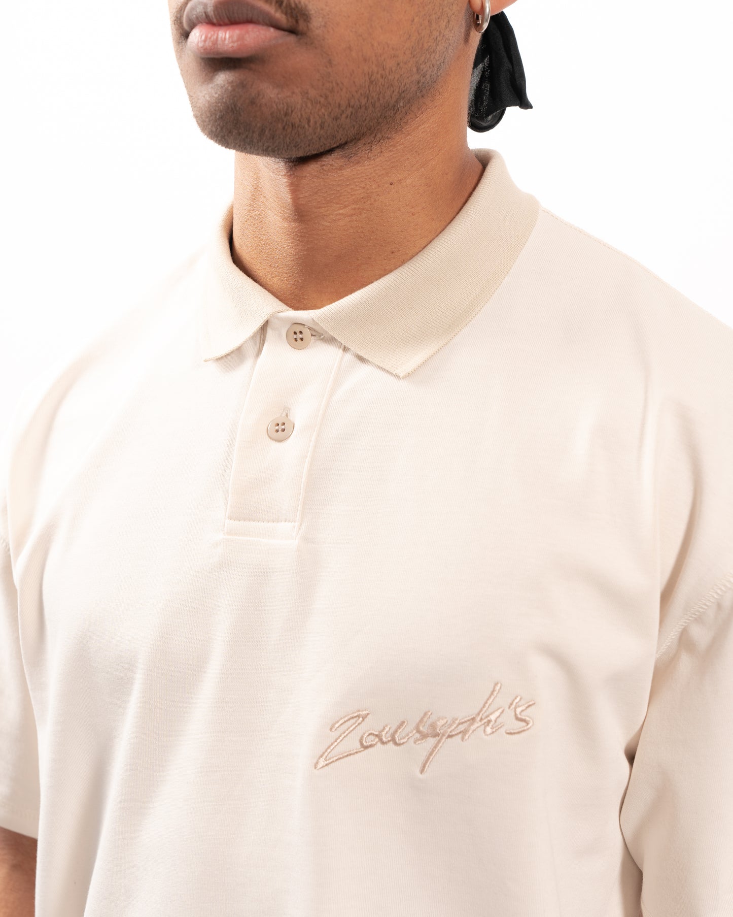 EMBROIDERED POLO - VINTAGE WHITE