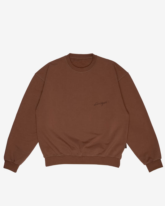 EMROIDERED SWEATER - BROWN