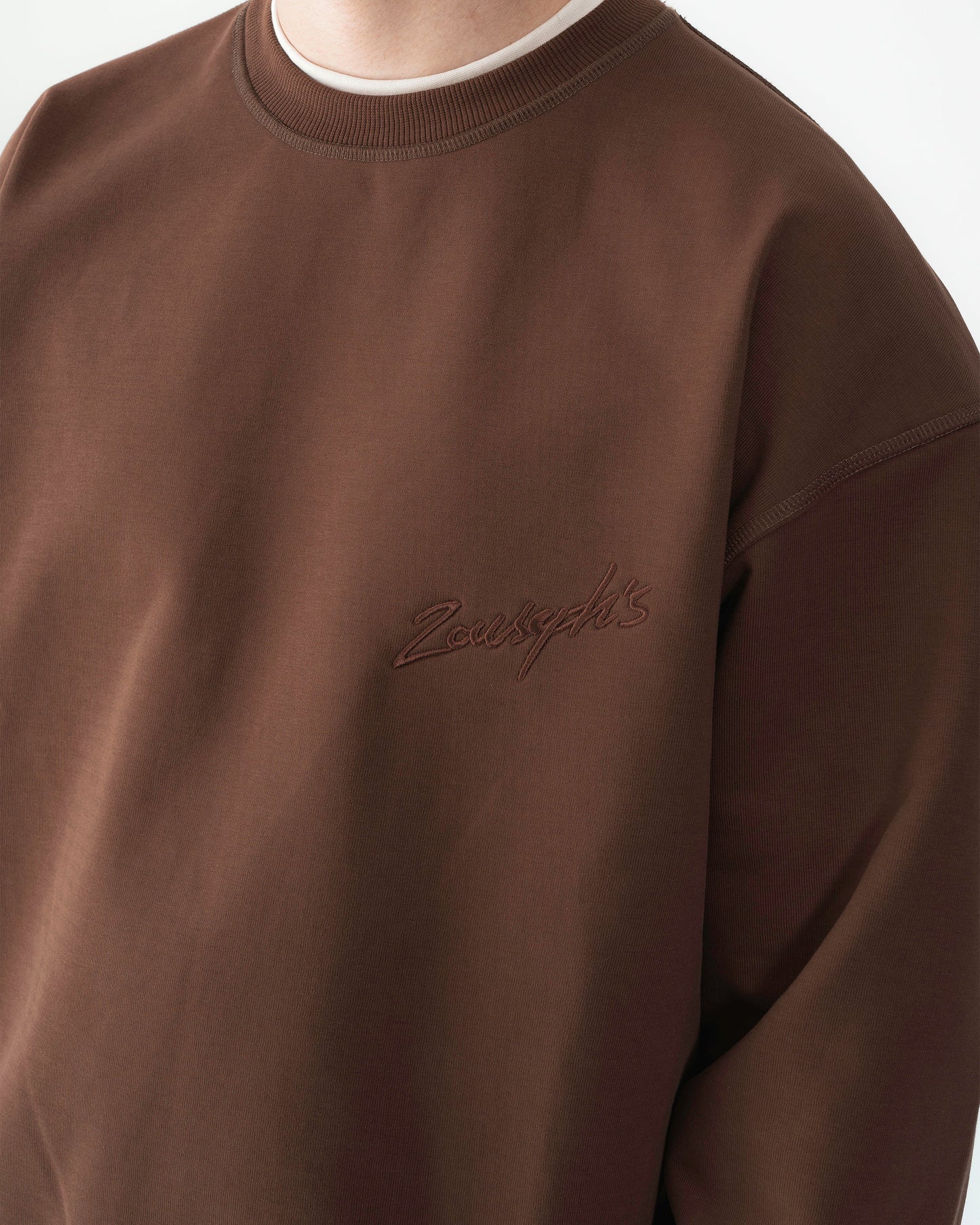EMROIDERED SWEATER - BROWN