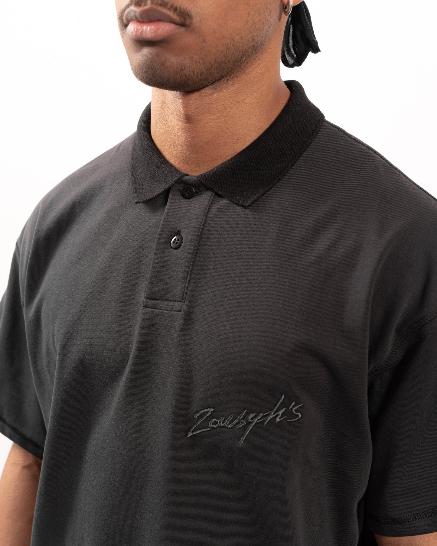 EMBROIDERED POLO - VINTAGE BLACK